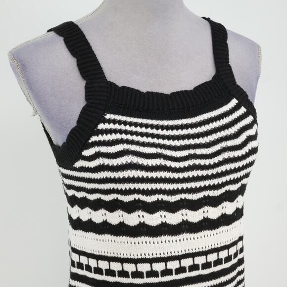 Joie Sweater Dress Womens Small Black White Stripe Maxi Viscose Beach Resort - Picture 7 of 13